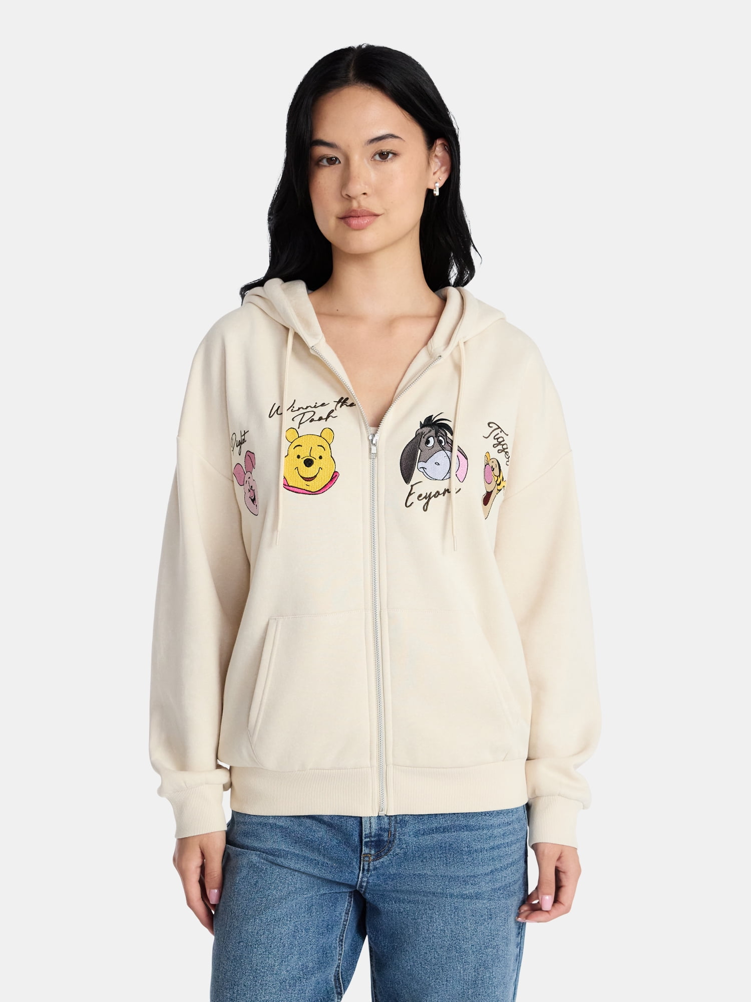 Winnie the Pooh Womens AOP Zip Hoodie, Sizes 1X-4X