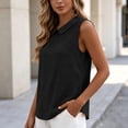 thumbnail image 5 of VBVC Women's Peter Pan Collar Sleeveless Blouse, Ladies' Waffle Woven Tank Top, Elegant Solid Color Work Shirt For Women,Black,S-2XL, 5 of 8