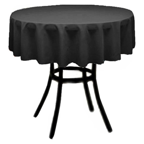 Exlonjet Fabric & Foam Inc 36" Round Polyester Poplin Tablecloth for a 24" round small coffee table, Black