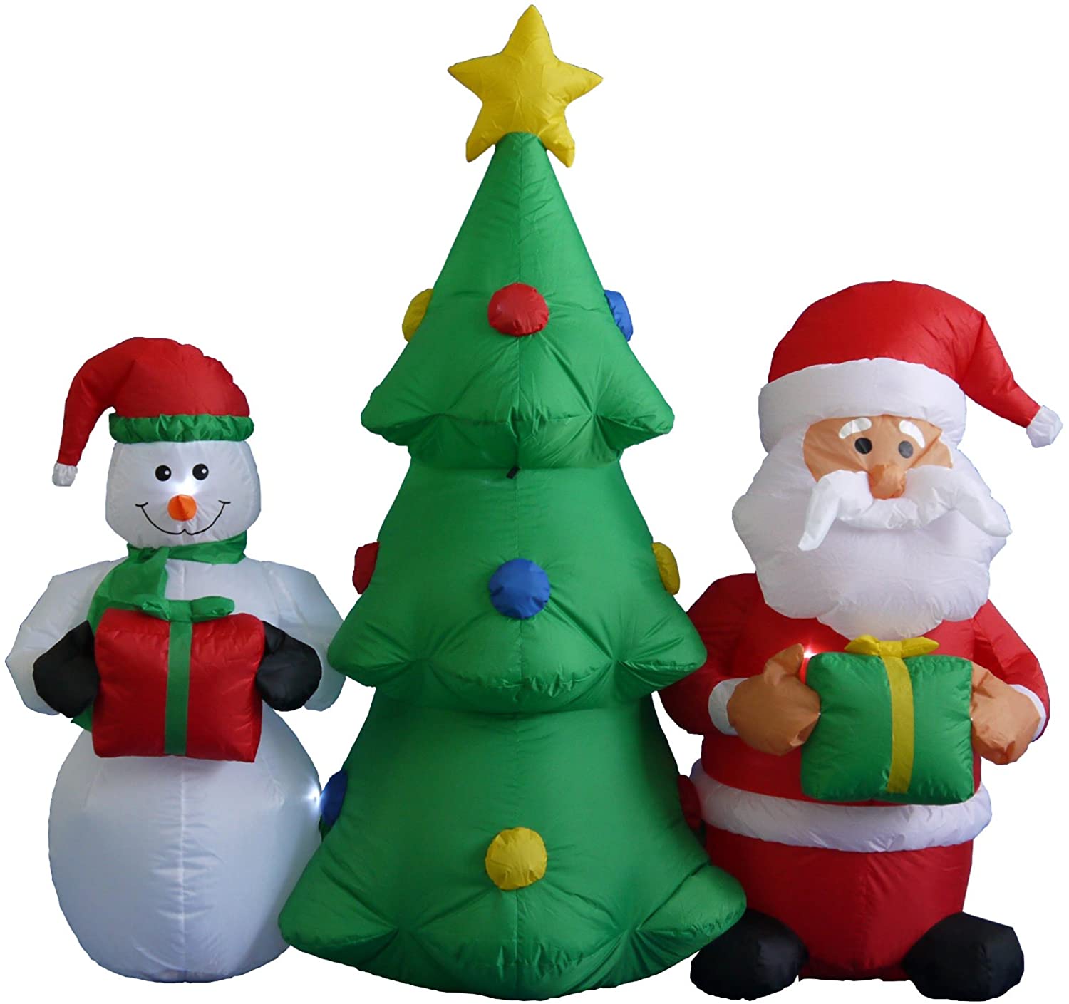 5 Foot Inflatable Santa Claus and Snowman with Christmas ...