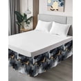 thumbnail image 4 of Abstract Ombre Black White Marble Bed Skirt California King Size 16" Drop Modern Art Ruffled Wrap Around Bed Skirts Adjustable Elastic Bedskirt Dust Ruffle for California King Size Bed, 4 of 7