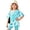 A35 Sky Blue, variant on Yuncity Girls Summer 2 Piece Matching Outfit Crew Neck Heart Print Loose Short Sleeve Top And Slim‑Fit Shorts Casual Kids Clothes Set Size 9-10 Years Brown