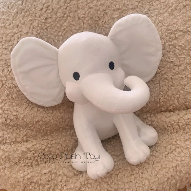 Elefante de peluche Kawaii para niños, juguete de Animal de peluche, elefante blanco, dibujos animados, lindo, para boda