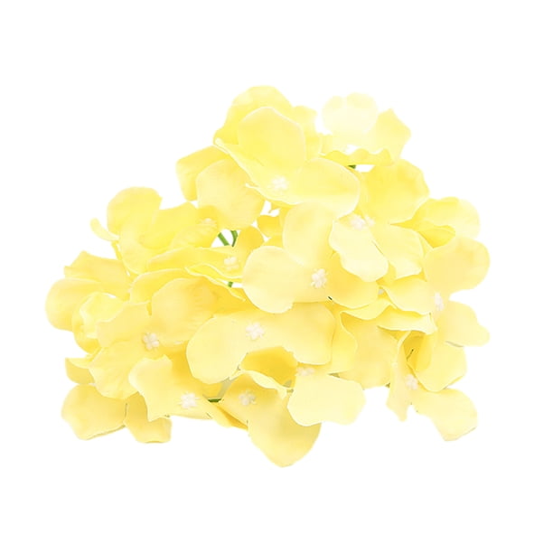 Wosthever 10 bolsas de tela de seda de cabeza de hortensia de simulación que proporciona una sensación cómoda para la decoración de bodas Decoración amarillo