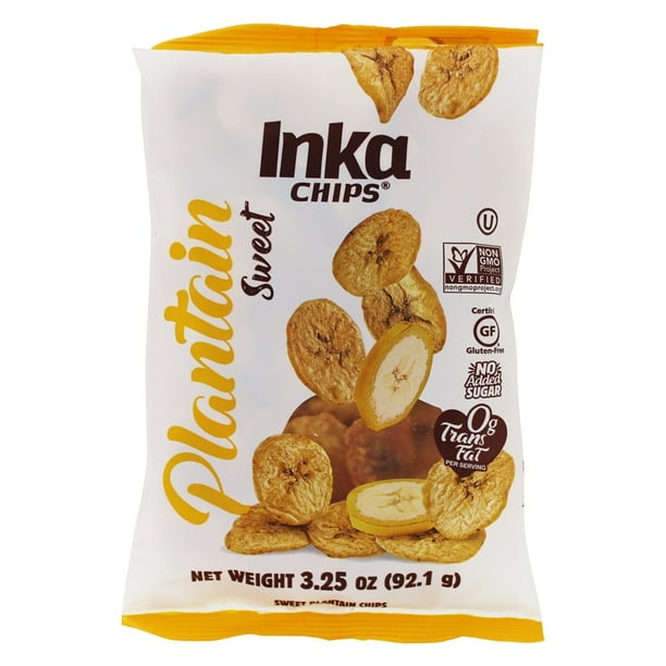 Inka Crops Plantain Chips, Sweet, 3.25 Oz, Pack Of 12