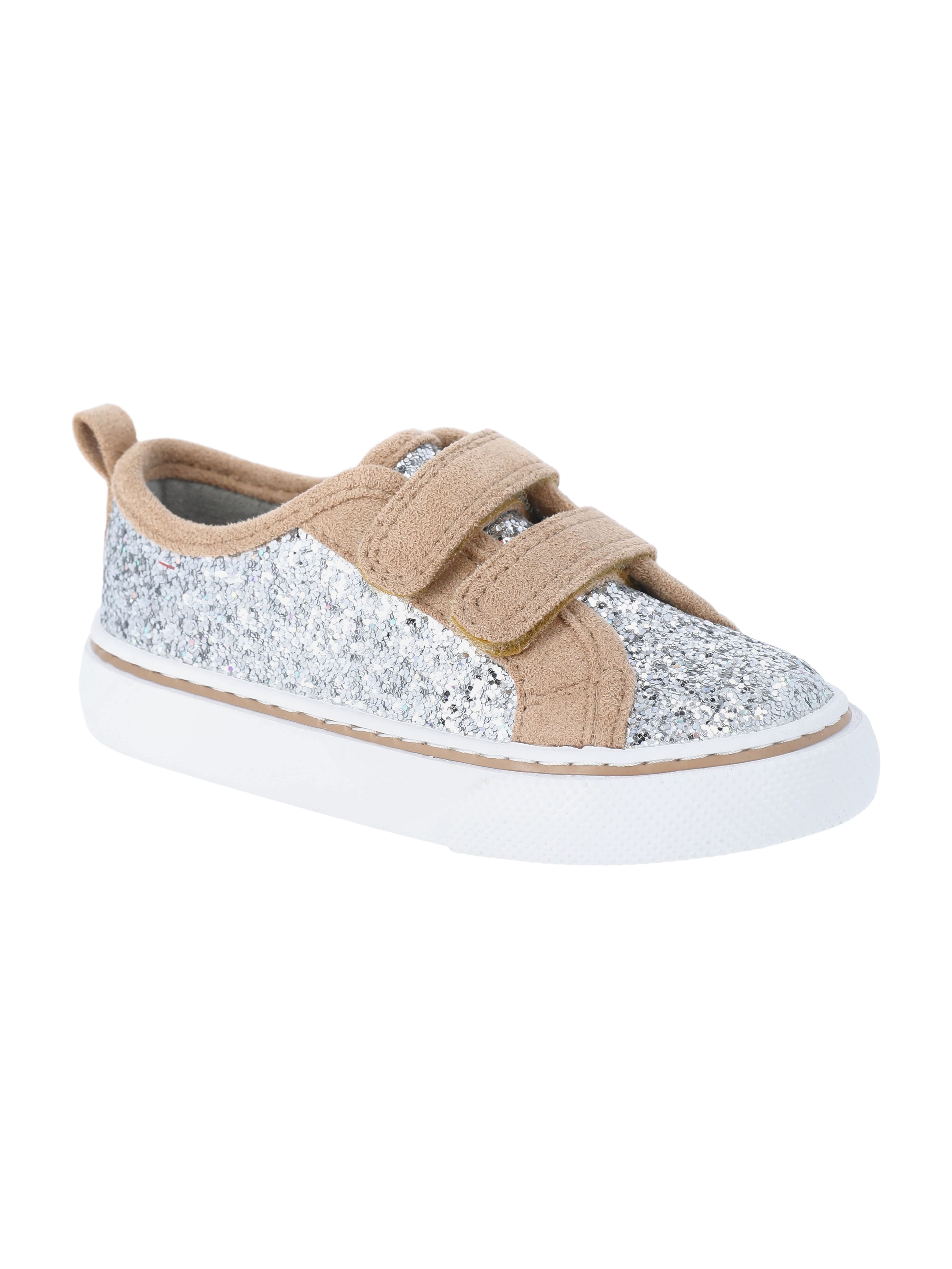 Wonder Nation Toddler Girls Glitter Two Strap Skate Sneakers