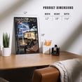 thumbnail image 4 of Mammoth Lakes, California, Retro Camper and Lake with Bear Family (12x18 Aluminum Art, Indoor Outdoor Metal Sign Decor), 4 of 5