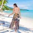 thumbnail image 7 of FORMRS Womens Long Sarong Beach Wrap Semi-Sheer Bikini Skirt Bathing Swimsuit Cover Up, Colorful Skeleton Sun, 7 of 7