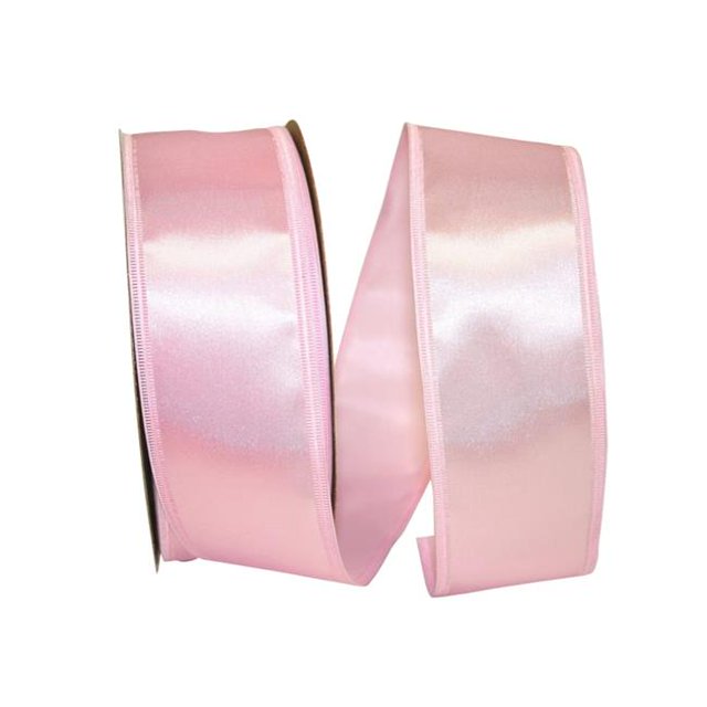 Reliant Ribbon 5102W-061-16K 20.12 in. 50 Yards Dyna Satin EZ Wired Edge Ribbon, Pink