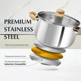 thumbnail image 6 of Koch Systeme CS 6QT Stainless Steel Stockpot with Heat-Resistant Bakelite Double Handle, Steel Soup pots with Lid, Dishwasher Safe, 6 of 9