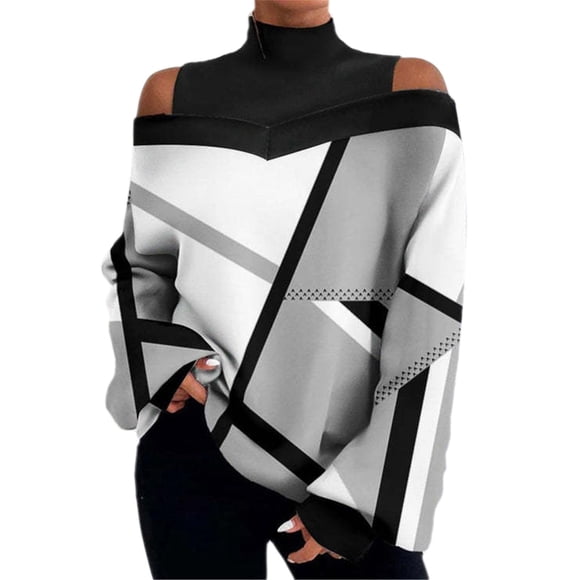 Uqiangy Women’S Slim Fit Long Sleeve Solid T-Shirt Black Mock Neck Top Women Turtleneck Tops For Women Casual Thick Turtleneck Knitted Bottoming Shirt For Women Black L