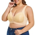 thumbnail image 6 of Jdkau Front Closure Bras for Older Women Plus Size Bras Breathable Wireless Bras for Women Comfortable Bras（Light Yellow,44F）, 6 of 9