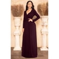 thumbnail image 3 of KOH KOH Long Sleeve Modest Fall Winter Evening Flowy Empire Waist Full Floor Length Cocktail Formal Tall Maxi Dress For Women Gown Abaya Maroon Wine Red Large US 12-14 GMD001, 3 of 7