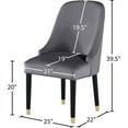 thumbnail image 5 of Meridian Furniture Omni Gray Velvet Dining Chair with Black Wood Legs (Set of 2), 5 of 5