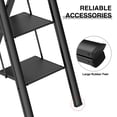thumbnail image 4 of Tenozek 4 Step Ladder, Retractable Handgrip Folding Step Stool with Anti-Slip Wide Pedal, Aluminum Step Ladders 4 Steps, 300lbs Safety Household Ladder, 4 of 9