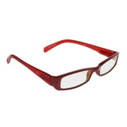 Computer Glasses with Clear Poly Double Sided Anti-reflective Coating, Scratch and UV - Red Plastic Frame - 51-17-138