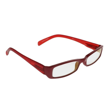 Computer Glasses with Clear Poly Double Sided Anti-reflective Coating, Scratch and UV - Red Plastic Frame - 51-17-138