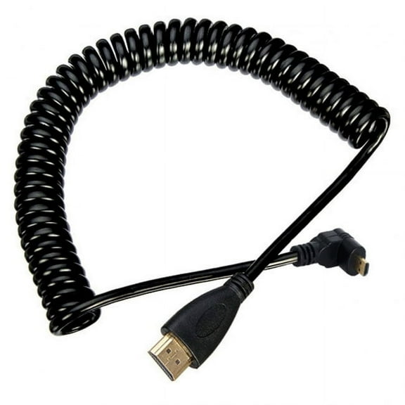 Xiwai Cable Stretch Up Angled 90 Degree Micro HDMI to HDMI Male HDTV Cable for Phone Tablet Camera