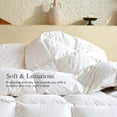 thumbnail image 4 of Teler Goose Down Comforter Queen Size, Extra Fluffy White Duvet Insert, Ultra-Soft, Breathable , All Season Hotel Luxury Bedding Comforters, 4 Corner & Center Loops , White, 4 of 10