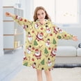 thumbnail image 5 of Dailycode Wearable Blanket Hoodie Oversized Sherpa Flannel Blankets with Pocket for 3-14 Year Old Cute Santa Claus Snowman Tree, 5 of 7