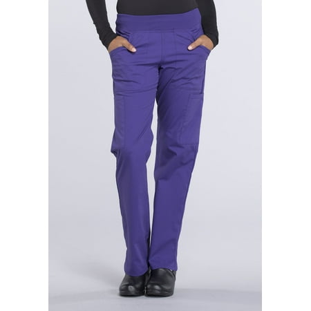 Cherokee Workwear Professionals Women's Scrubs Pant Mid Rise Straight Leg Pull-On Cargo WW170