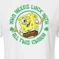 thumbnail image 3 of SpongeBob SquarePants - Who Needs Luck With This Charm - Juniors Cropped Cotton Blend T-Shirt, 3 of 6