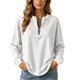 thumbnail image 2 of Neewe Women's Plain Long Sleeve Top Fall 1/4 Zipper Tops Loose Ladies Casual Fashionable Top Pullover, 2 of 7