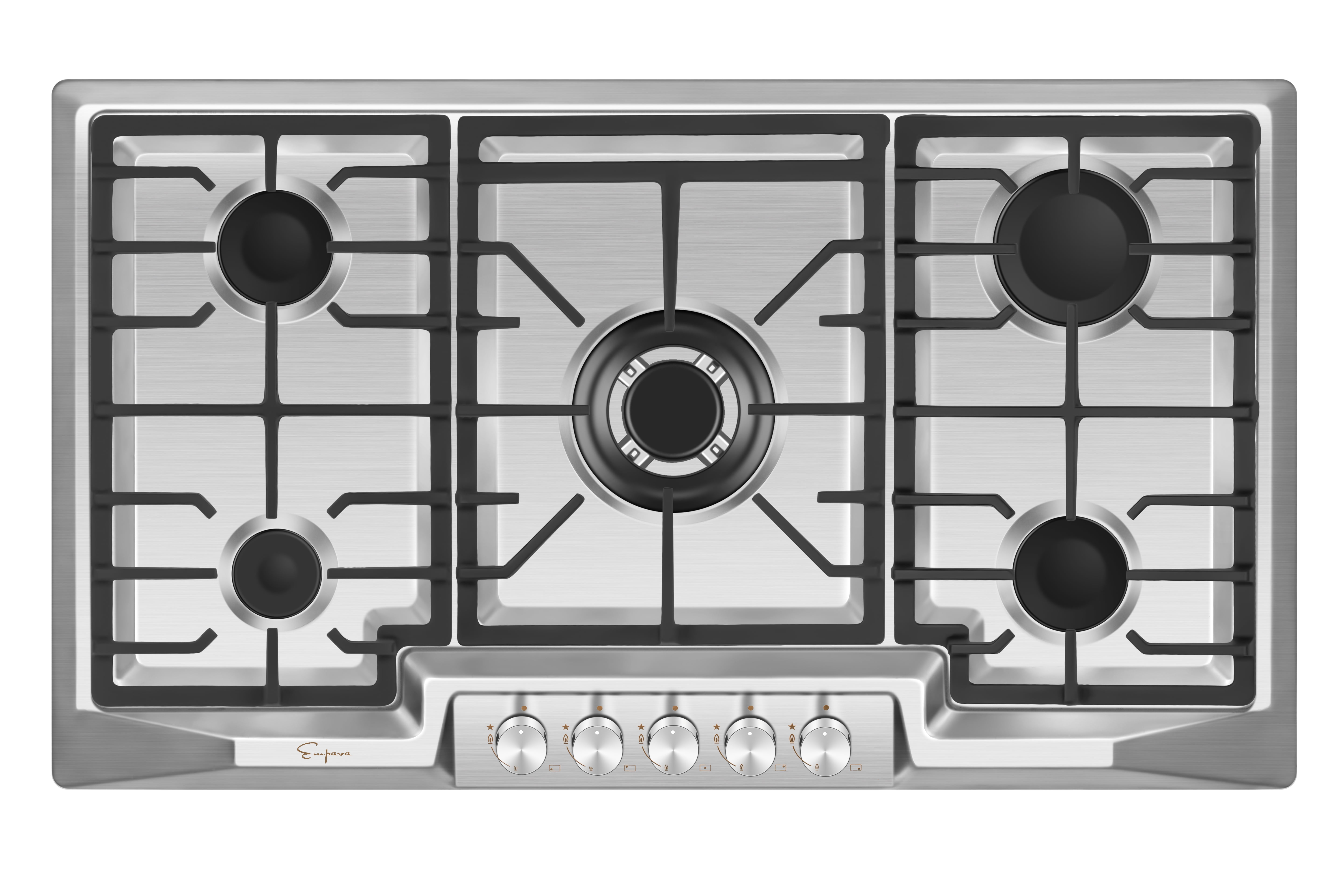 "Empava 36"" Recessed Gas Stove Cooktop with 5 Italy SABAF Sealed