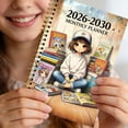 thumbnail image 4 of 2026-2030 Monthly Planner, Spiral Bound Agenda Book, Reading Themed Cover Calendar Notebook, Monthly Tab Organizer, Long Term Goal Tracking Journal, 5 Year Planner for Daily Schedule Planning, 4 of 7
