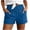 Blue, variant on Women Coverup Shorts Smocked Waist High Rise Swimsuit Coverup Shorts with Side Pockets (Blue, XL)