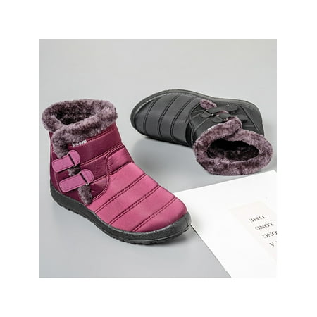 

Avamo Women s Winter Snow Boots Ankle Boots Warm Plush-lined Warm Ankle Shoes Waterproof Shoes