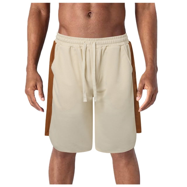 toraway Men's Summer Loose Straight Leg Solid Color Casual Shorts Fifth Pants M