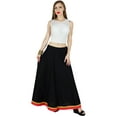 thumbnail image 7 of Bimba Women Long Boho Maxi Skirt Cotton Flared Skirts With Drawstring Waist, 7 of 7