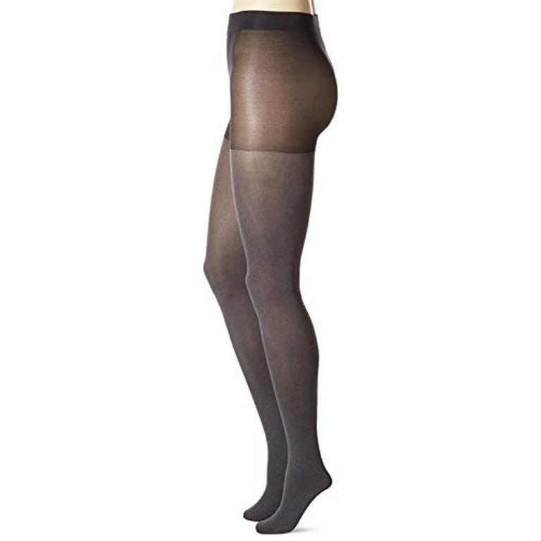 No nonsense Women's Super Opaque Control Top Tights 1 Pair Pack Graphite  Heather L 
