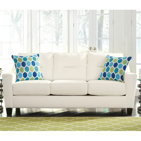 Ashley Furniture Forsan White Nuvella Fabric Upholstered 