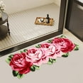 thumbnail image 4 of Rug Mat 4 Rose Rug, Handmade Rug Floral Mats 65x23.6 in, Non-Shedding Indoor Floor Easy Cleaning, Anti-Slip Modern Carpet Bedroom Mat, Floral Mats for Bedroom Sofa Bathroom (Pink), 4 of 9