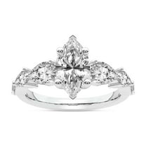 IGI Certified 4 Carat Marquise Shape Lab Grown Diamond Engagement Ring | 14K White Gold | Frances Side Stone Diamond Ring | FG-VS1-VS2 Quality Friendly Diamonds