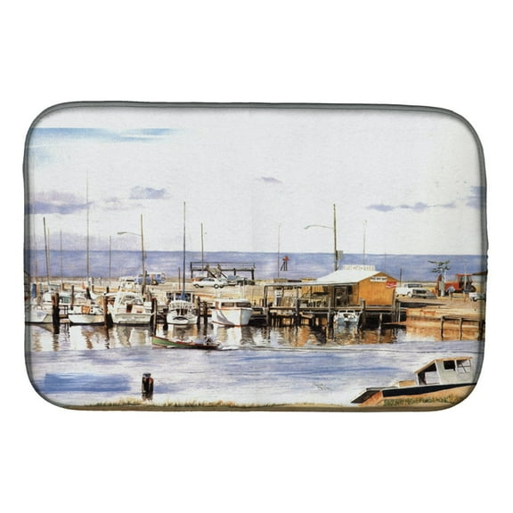 Caroline's Treasures Pass Bait Shop Dish Drying Mat