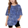 thumbnail image 2 of Virmaxy (5-15 Years) Boys Girls Fashion Casual Shirt Teenagers Solid Color Short Sleeve Round Neck Top Summer Loose Casual Trendy Pullover Shirt Multicolor-22 12 Years, 2 of 8