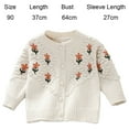thumbnail image 2 of Hukapapa, suéter de invierno para niña, nuevo cárdigan bordado de punto para bebé, abrigo, ropa de lana para bebé, blanco 90cm, 2 of 5