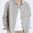 thumbnail image 5 of Men's Casual Stylish Long Sleeve Button-Down Shirts Striped Dress Shirts Cotton Shirt, 5 of 5
