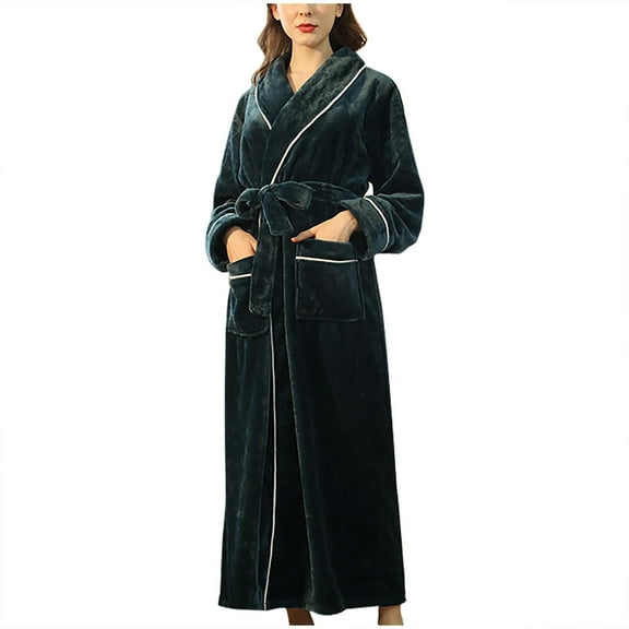 Lindreshi Robes for Women Fuzzy Long Women's Winter Warm Nightgown Couple Bathrobe Men and Women and Winter Nightgown