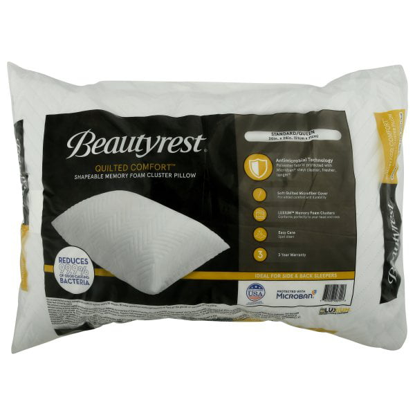 Beautyrest Quilted Comfort Luxium Memory Foam Cluster Standard Pillow ...