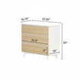 thumbnail image 5 of Plank+Beam Solid Wood Scandinavian 3-Drawer Dresser, White/Blonde, 5 of 6