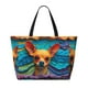 thumbnail image 2 of Easygdp Colorful Textured Chihuahua Bolsa de Viaje de Playa de Gran Capacidad, Bolsa Tote Perfecta para la Playa, Escapadas de Fin de Semana y Viajes, 2 of 7
