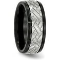 thumbnail image 5 of Chisel Stainless Steel Brushed Black IP-plated 8.2mm Grooved Band - Ring Size 12.5-7.8gm, 5 of 8