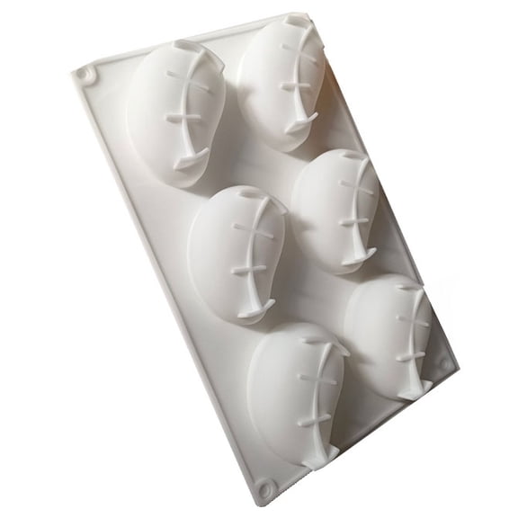 6-Cavity Mango Jelly Mousse Cake Mold, Ice Cream Silicone Mold, DIY Chocolate Fondant Mold
