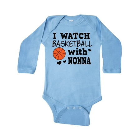 

Inktastic I Watch Basketball with Nonna Gift Baby Boy Long Sleeve Bodysuit