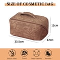 thumbnail image 2 of Bolsa de cosméticos de viaje para mujer, bolsa de maquillaje plana abierta, bolsa de cosméticos de cuero impermeable, bolsa de aseo de viaje de almacenamiento multifuncional, 2 of 5
