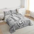 thumbnail image 3 of Manfei Letter Monogrammed Initial D Girl 2pcs Bedding Comforter Set,Kawaii Bow Butterfly Twin Comforter Sets,Bling Crystal Grey Glitter Breathable Bedding Set,Lightweight Room Decor,Reversible, 3 of 8